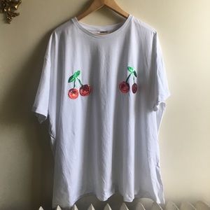 ASOS Curve Sequin Cherry T Shirt